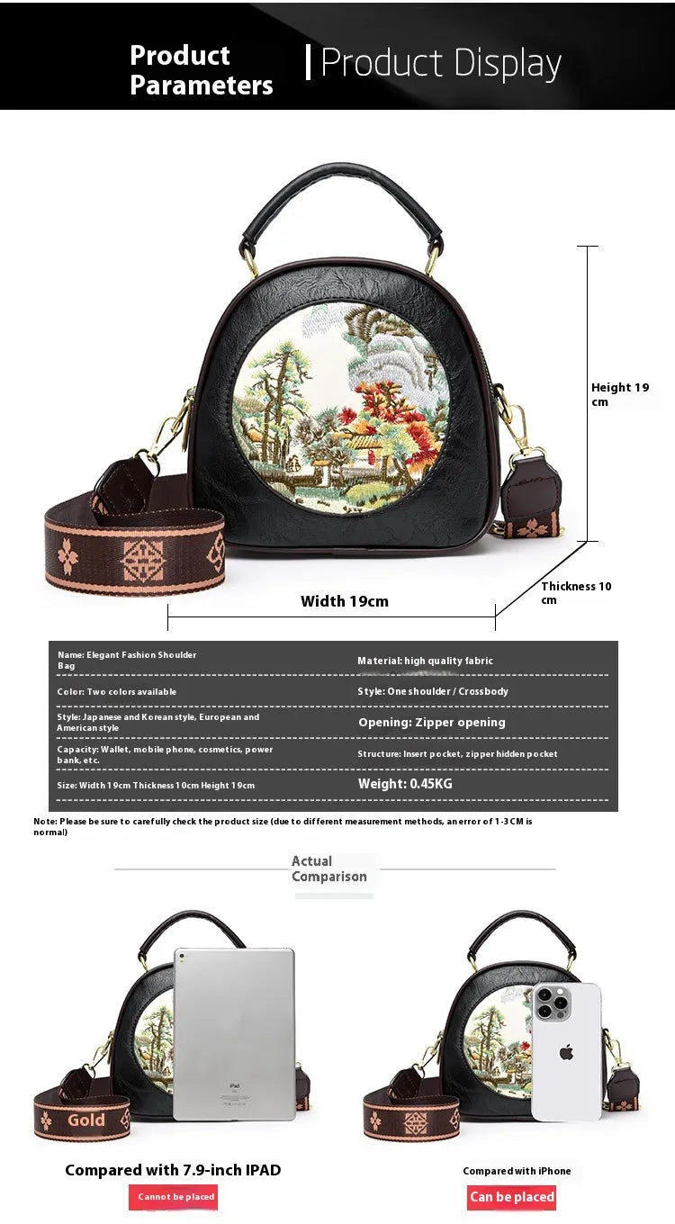 Shoulder Vintage Embroidery Thread Mother Bag