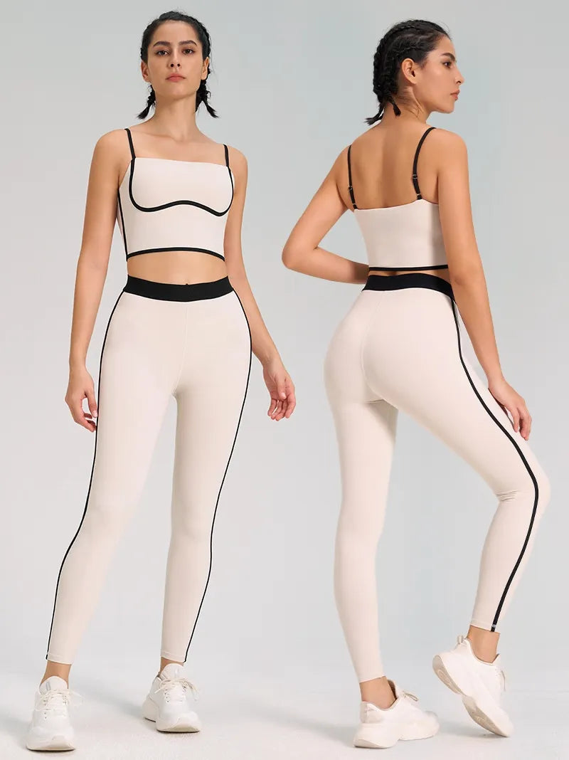 Sports Yoga Suit Two-piece Set Nude Feel Double-sided Sanding Outdoor