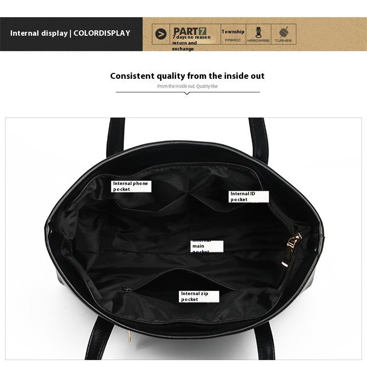 Women's Soft Leather Portable Large Capacity Shoulder Bag