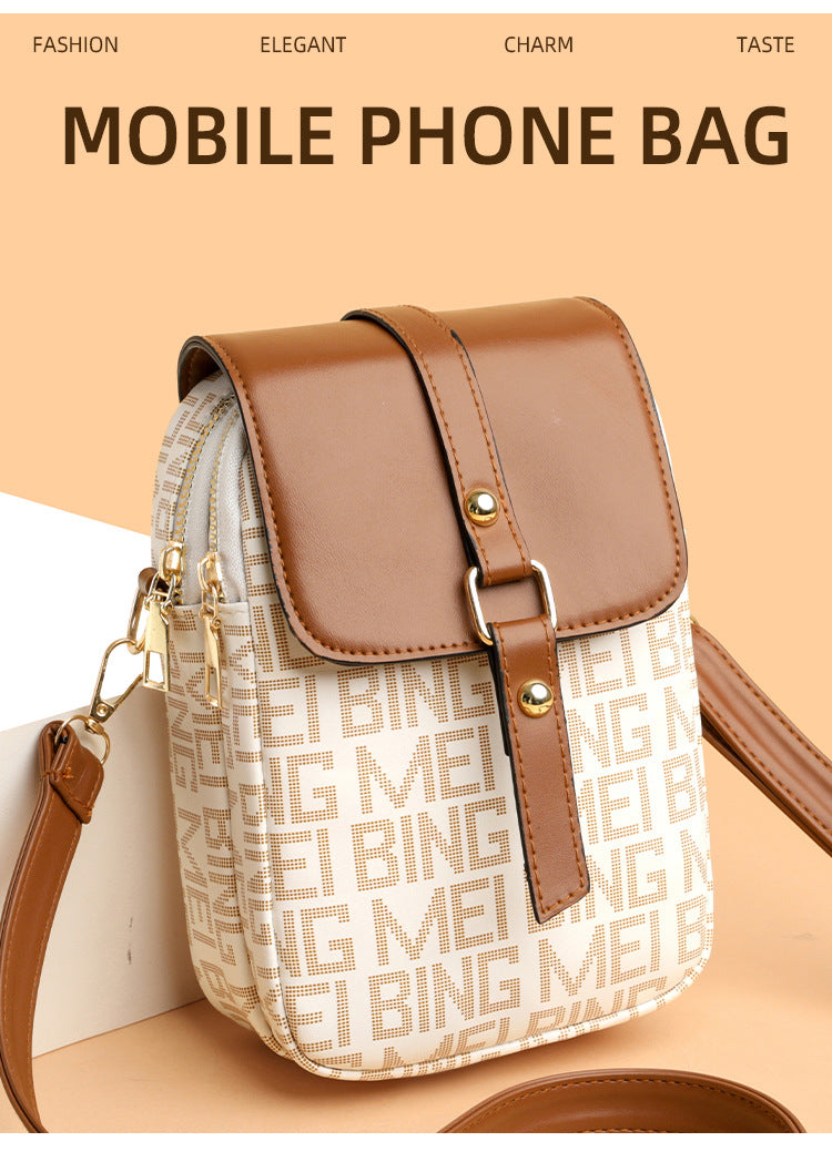 Soft Leather Retro Printed Mini Crossbody Bag