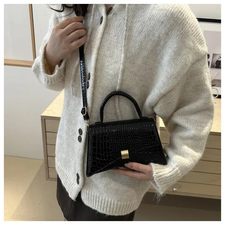 Fashionable Textured Pu Simple Women's Solid Color Casual