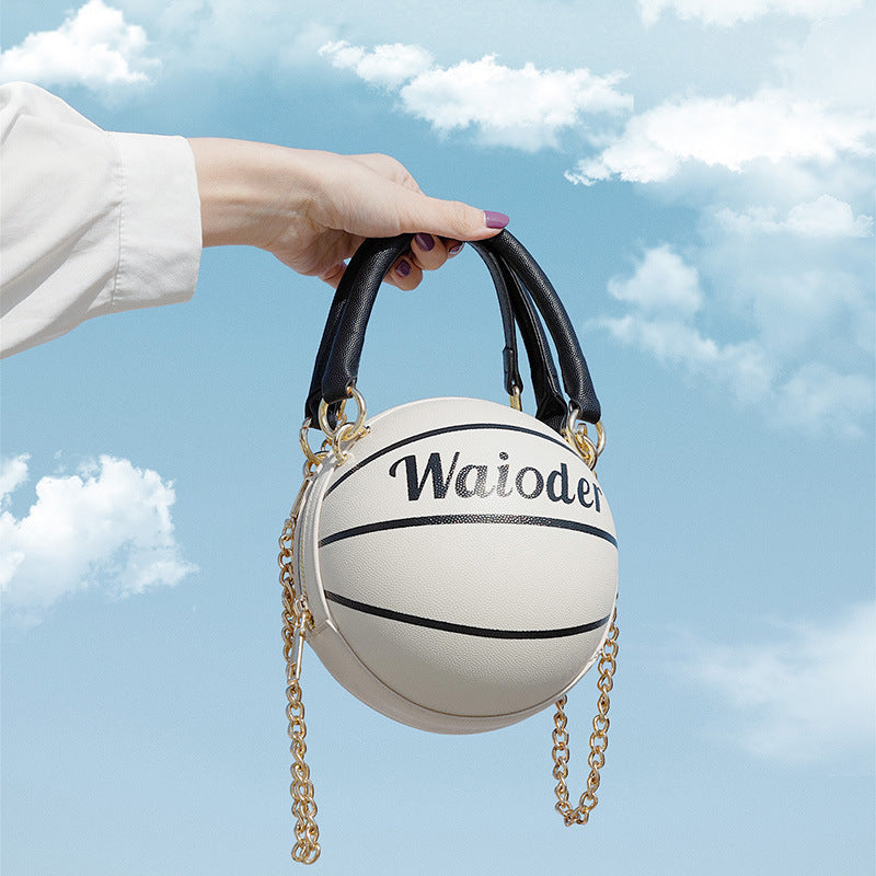 Basketball Shape Chain Shoulder Crossbody Handbags for Women