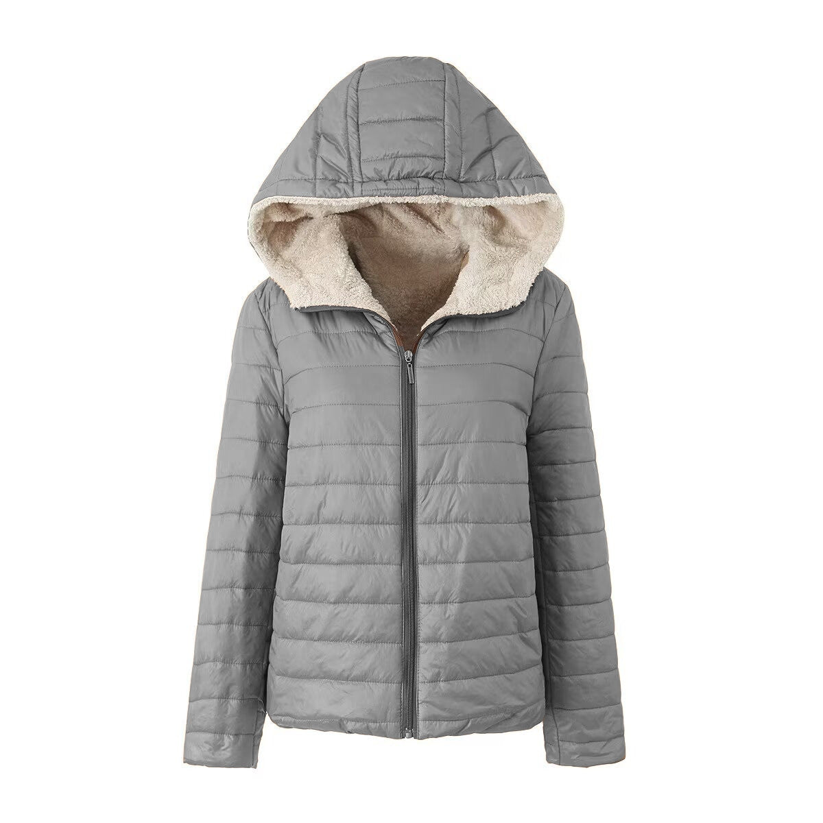 European And American Short Velvet Loose Hooded Cotton Jacket Jacket