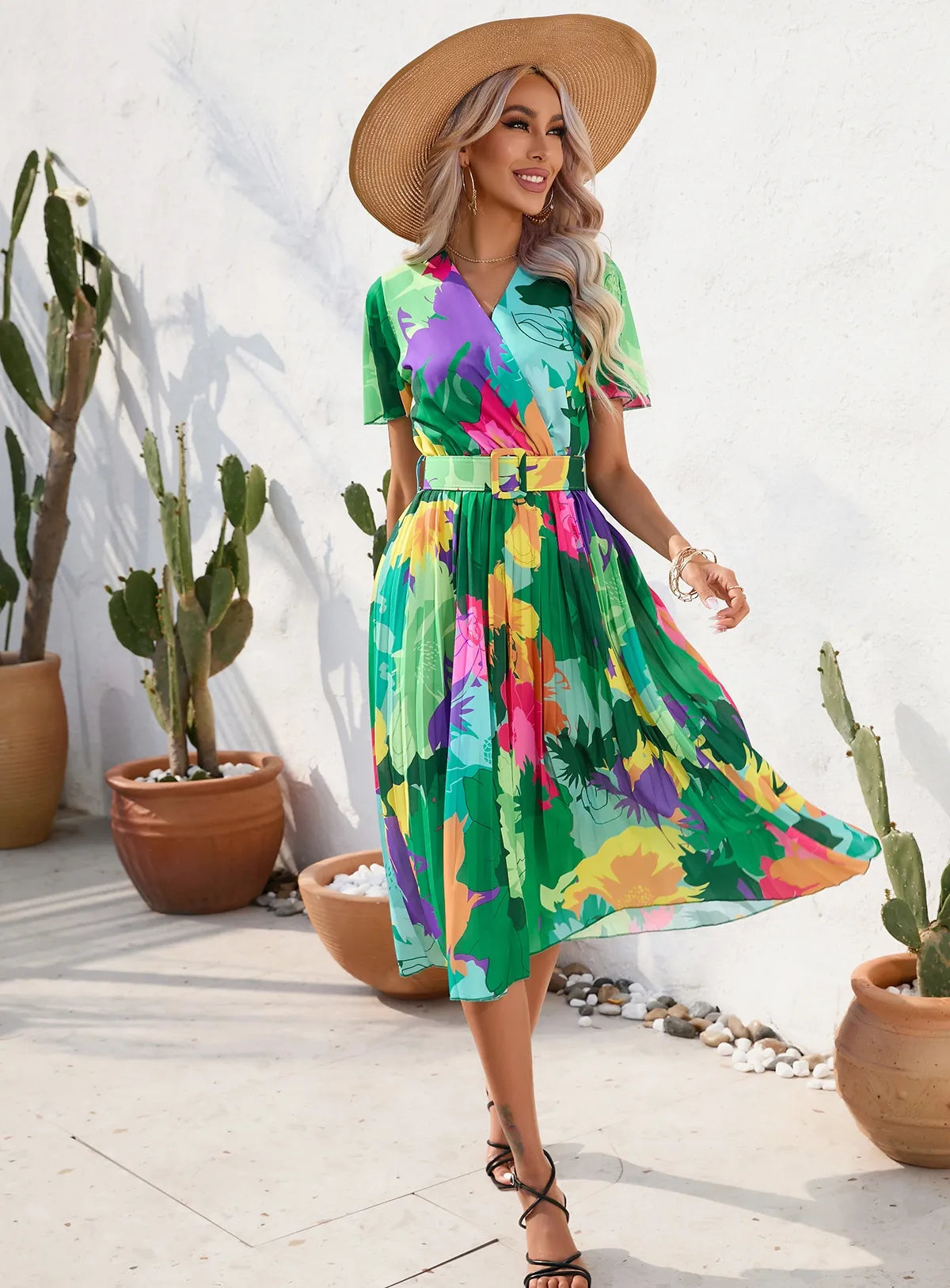 Women's Summer Printed Short Sleeve Dress