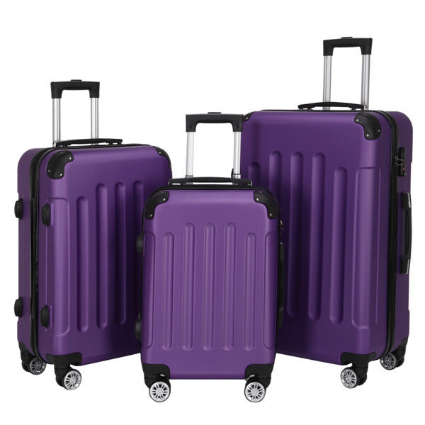 Three In One Handle Universal Wheel With 4 Corner Guards Pull Rod Box, 20in, 24in, 28in ABS Aluminum Alloy Pull Rod, Classic Color Scheme - Dark Purple 3-in-1 ABS Trolley Case 20 Inches-24 Inches-28 Inches Black - FREE USA SHIPPING