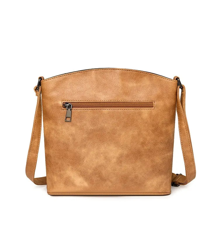 Retro Multi-layer PU Bag Women's Simple High-grade Crossbody