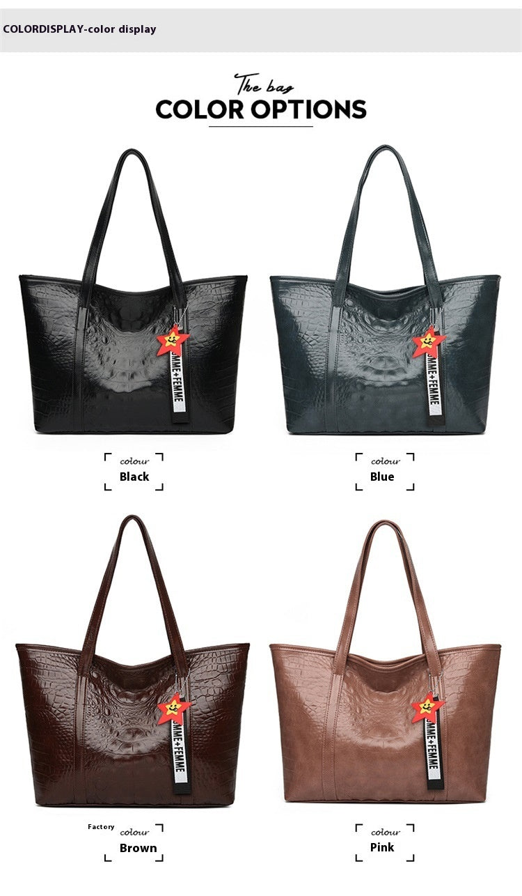 Women's Soft Leather Portable Large Capacity Shoulder Bag