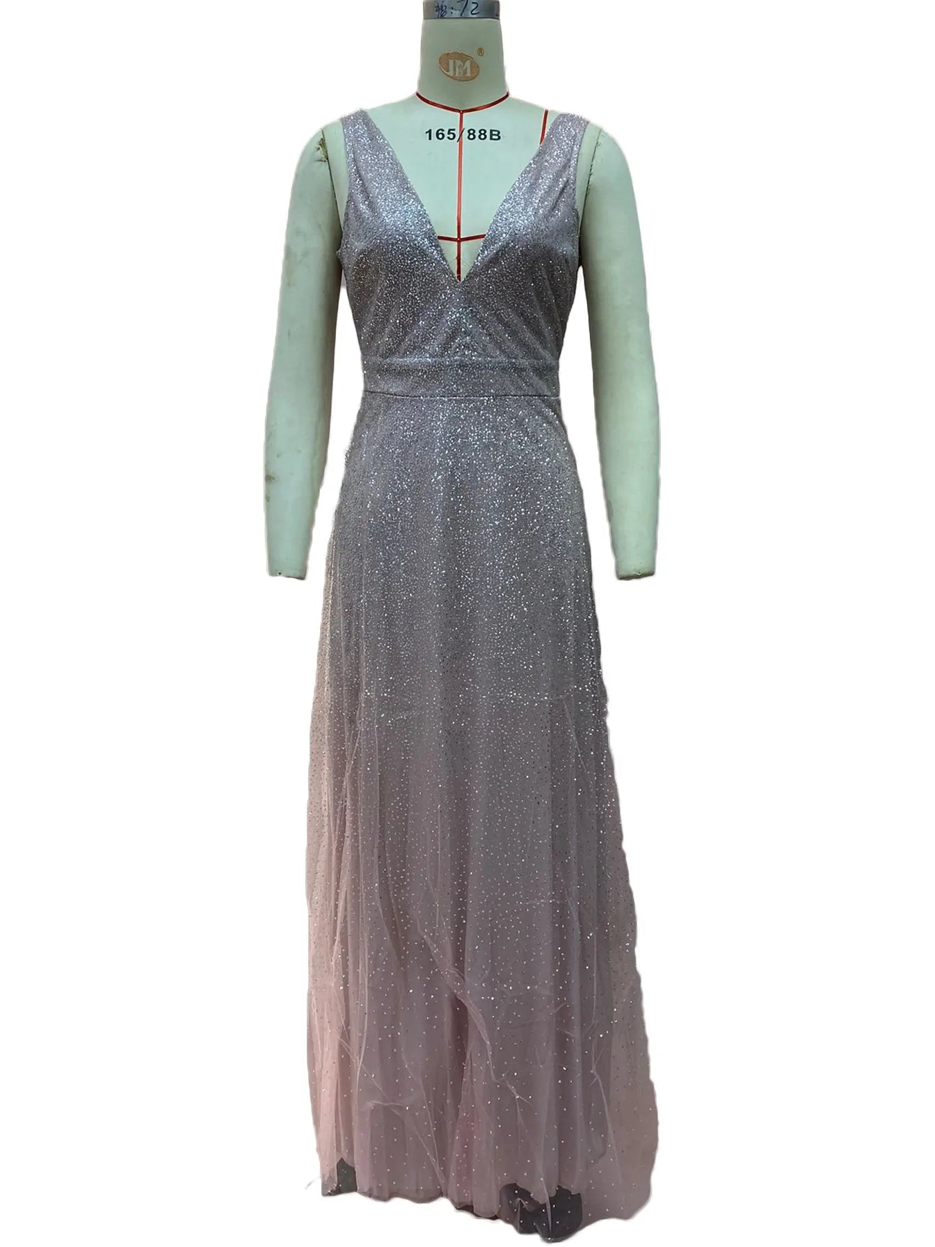European And American Gold V-neck Dress Sling