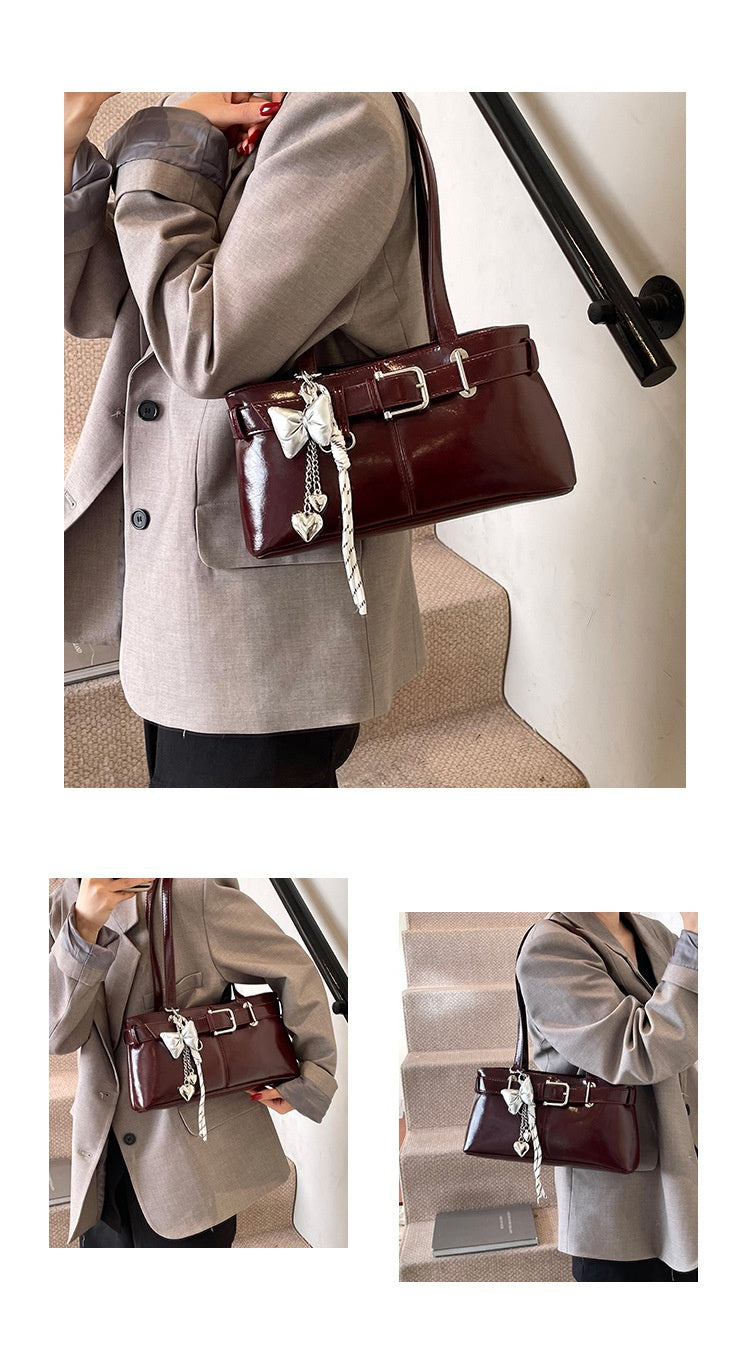 Commuter Texture Underarm Shoulder Handbag