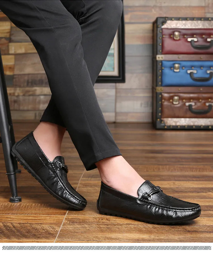 Casual Leather All-match British Slip-on Men's Shoes