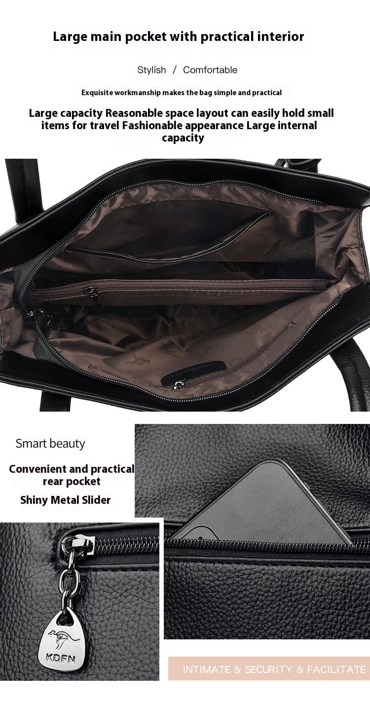Kangaroo Leather Large Capacity Fashion Soft Leather Shoulder Bag