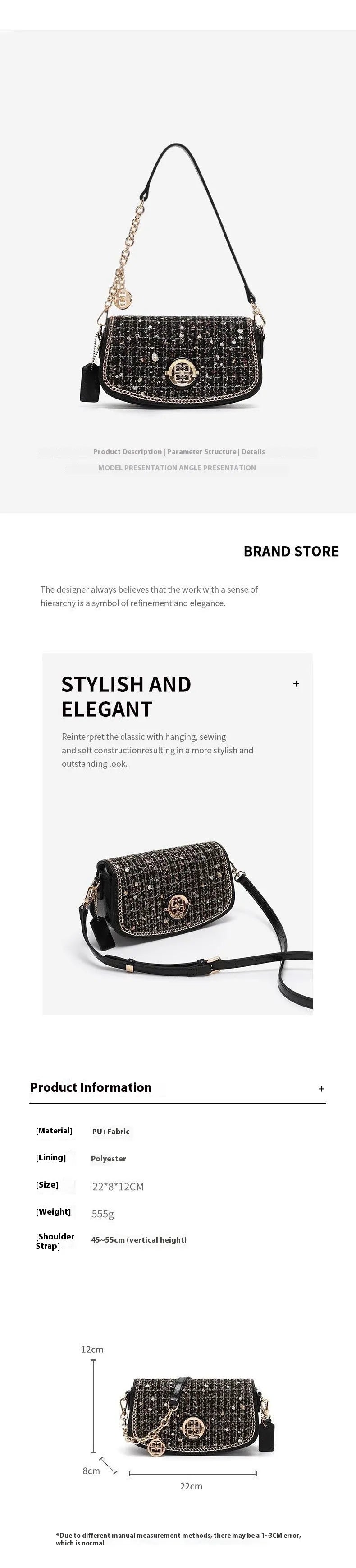 Commuter Crossbody Underarm Chain Shoulder Bag