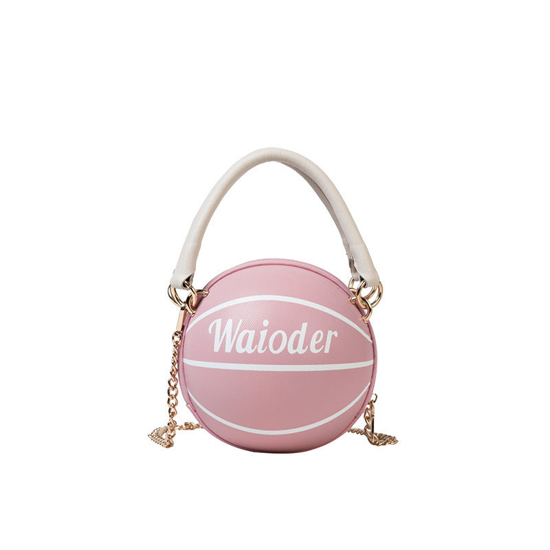 Basketball Shape Chain Shoulder Crossbody Handbags for Women
