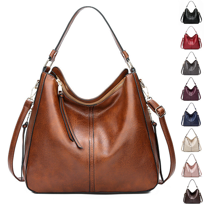 Zipper Bucket Bags With Adjustable Shoulder-strap Handbags