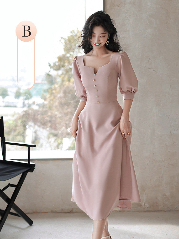 Satin Bridesmaid Dress Usually Can Wear Sister Group Dress