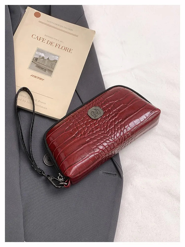 Hand-held Crystal Bamboo Pattern Exquisite Mobile Phone Bag