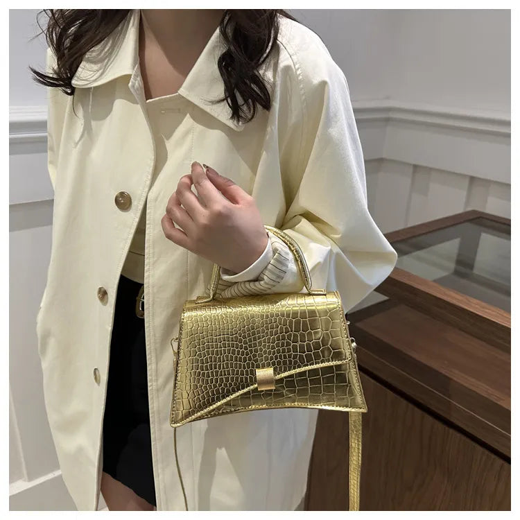 Fashionable Textured Pu Simple Women's Solid Color Casual
