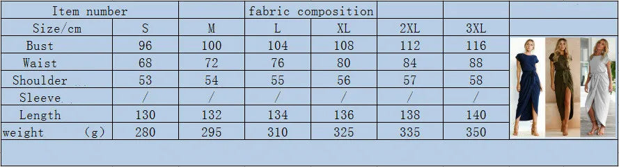 New solid color short sleeve crew neck irregular dress