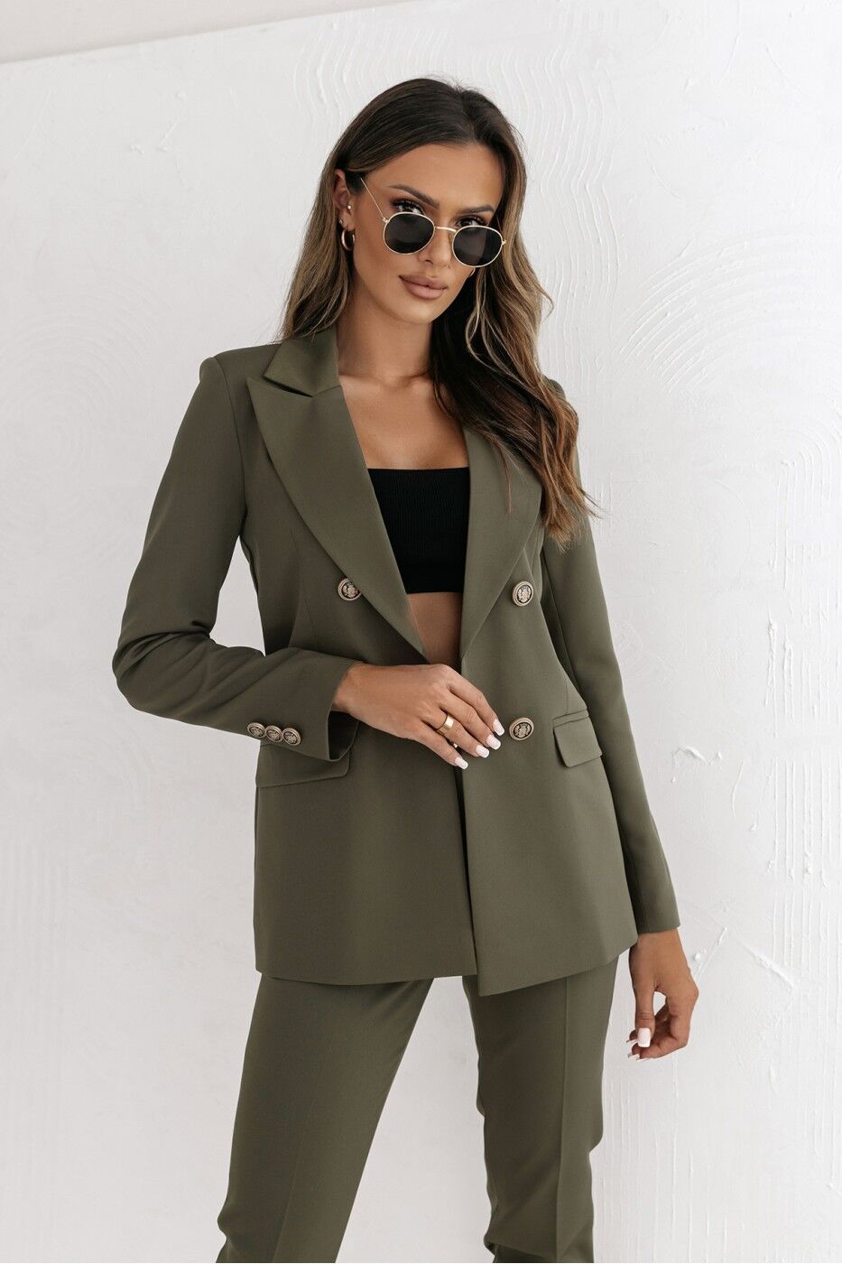 Double Breasted Solid Color Fashion Coat