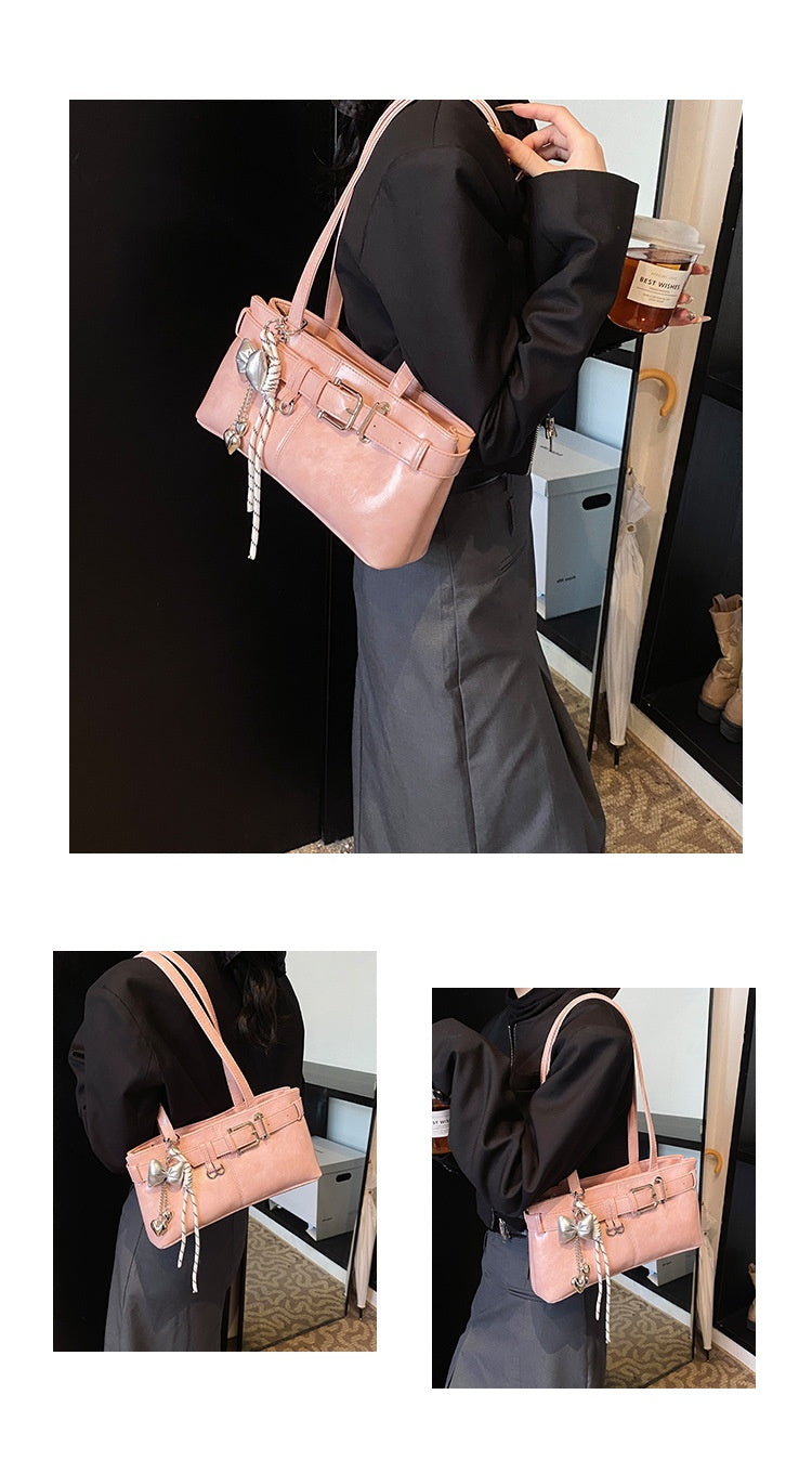 Commuter Texture Underarm Shoulder Handbag