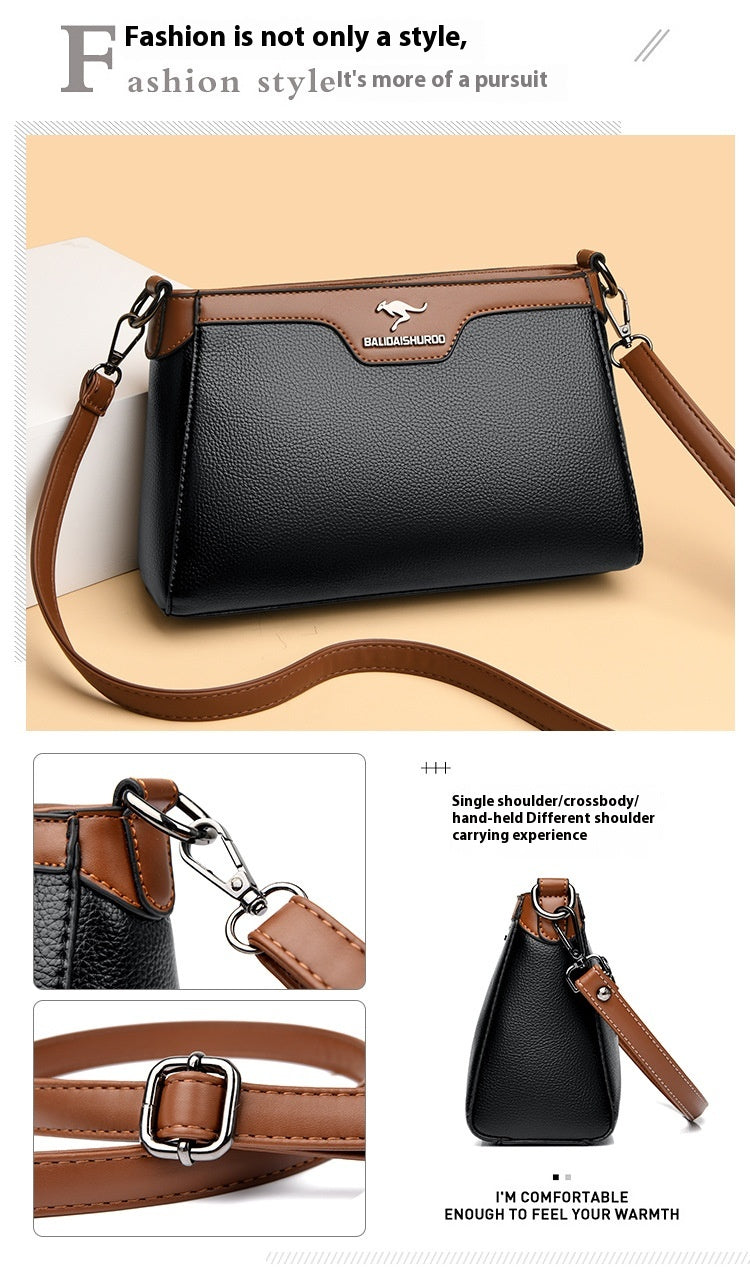 One Shoulder Soft Leather Small Square Stitching Women's Cross-body Bag