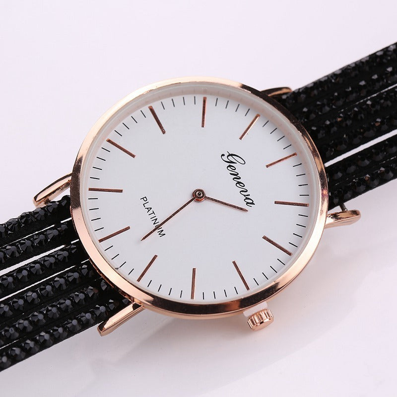 Fashion Geneva Flowers Watches Women Dress Elegant Quartz Bracelet Ladies Watch Crystal Diamond Wrist Watch Gift