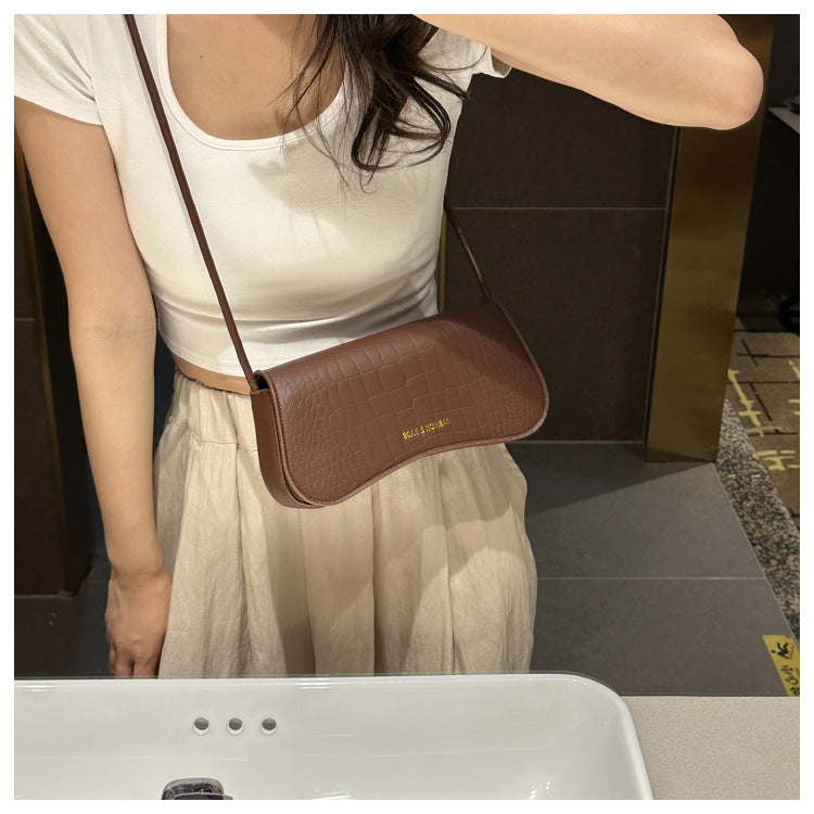 Solid Color PU Small Square Bag Shoulder Messenger Bag Handbag