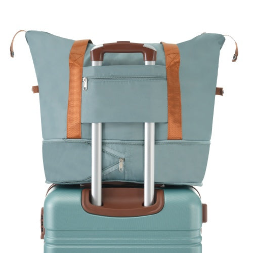 Hardshell Luggage Sets With Bags Lightweight Suitcase Double Spinner Wheels With TSA Lock ,Single Vintage Luggage 24 IN,Green-FREE USA SHIPPING