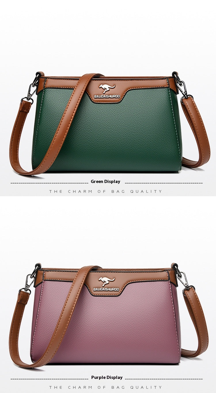 One Shoulder Soft Leather Small Square Stitching Women's Cross-body Bag