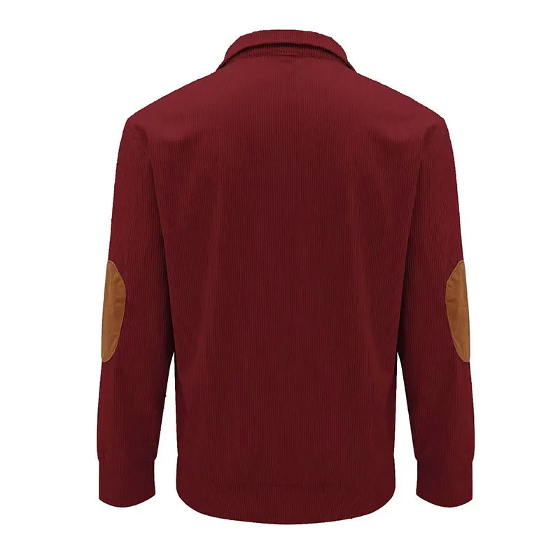 Corduroy Casual Stand Collar Long-sleeved Sweater