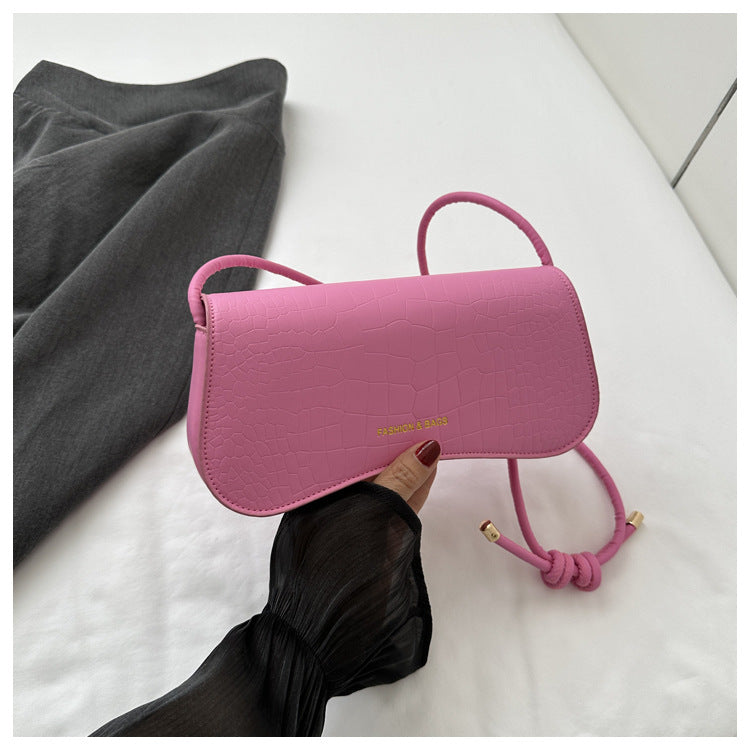 Solid Color PU Small Square Bag Shoulder Messenger Bag Handbag