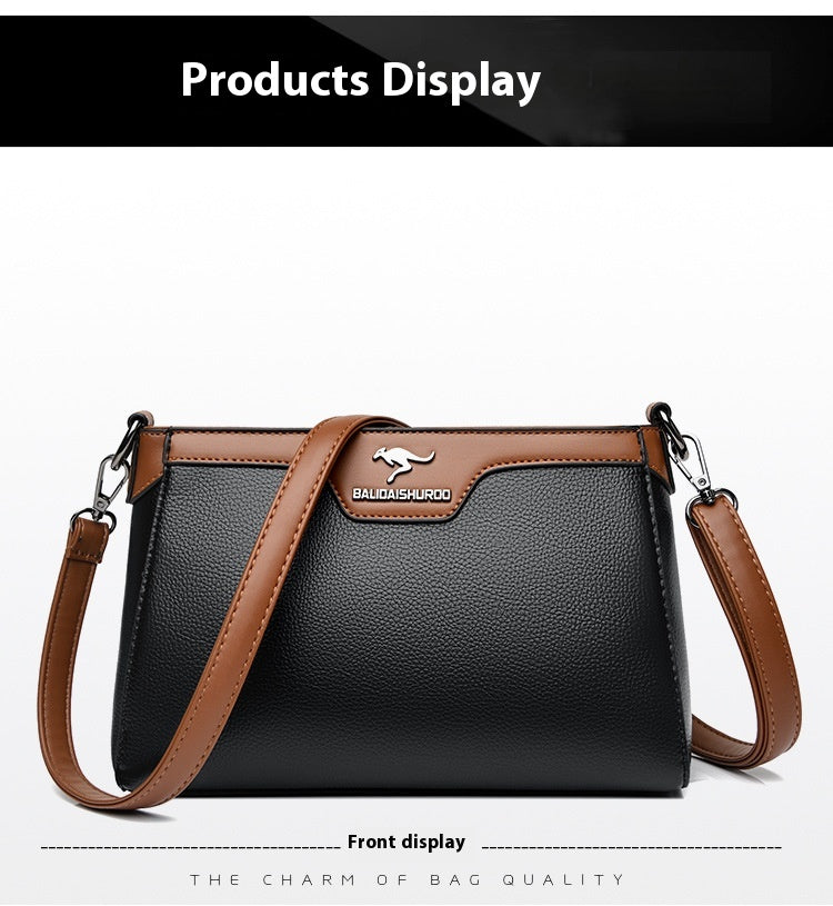 One Shoulder Soft Leather Small Square Stitching Women's Cross-body Bag