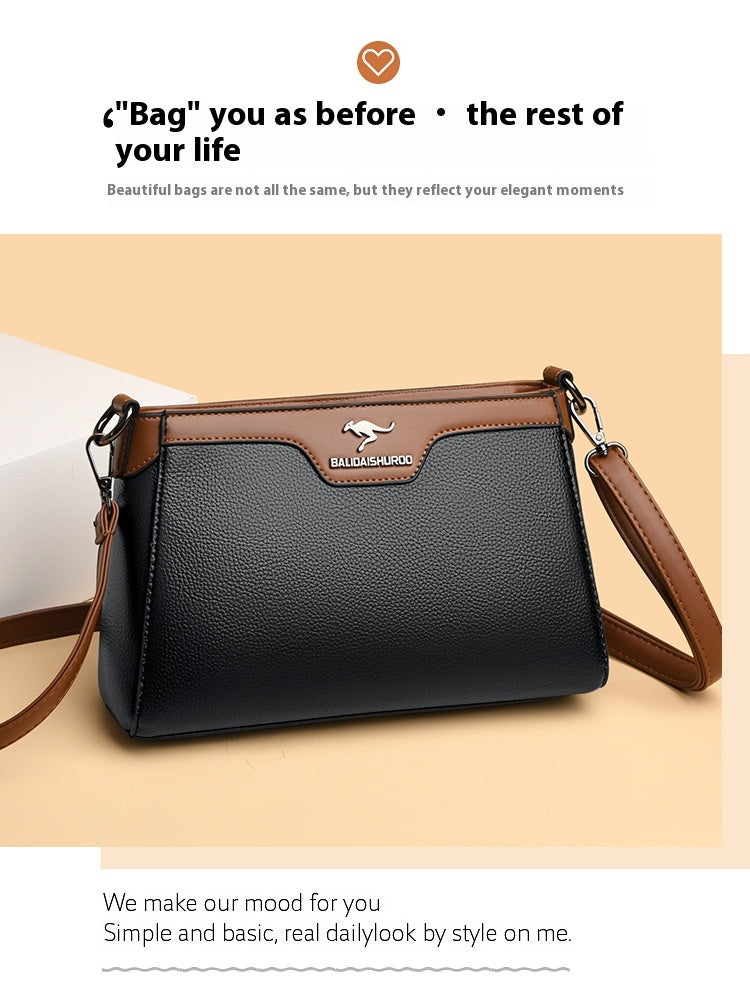 One Shoulder Soft Leather Small Square Stitching Women's Cross-body Bag
