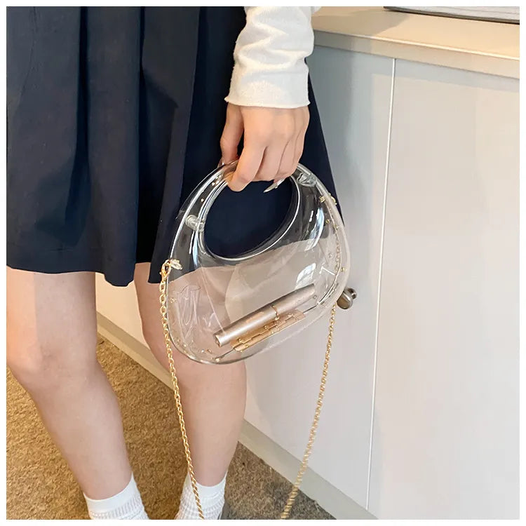 Acrylic Small Size Gold Handbag Chain Shoulder Oblique