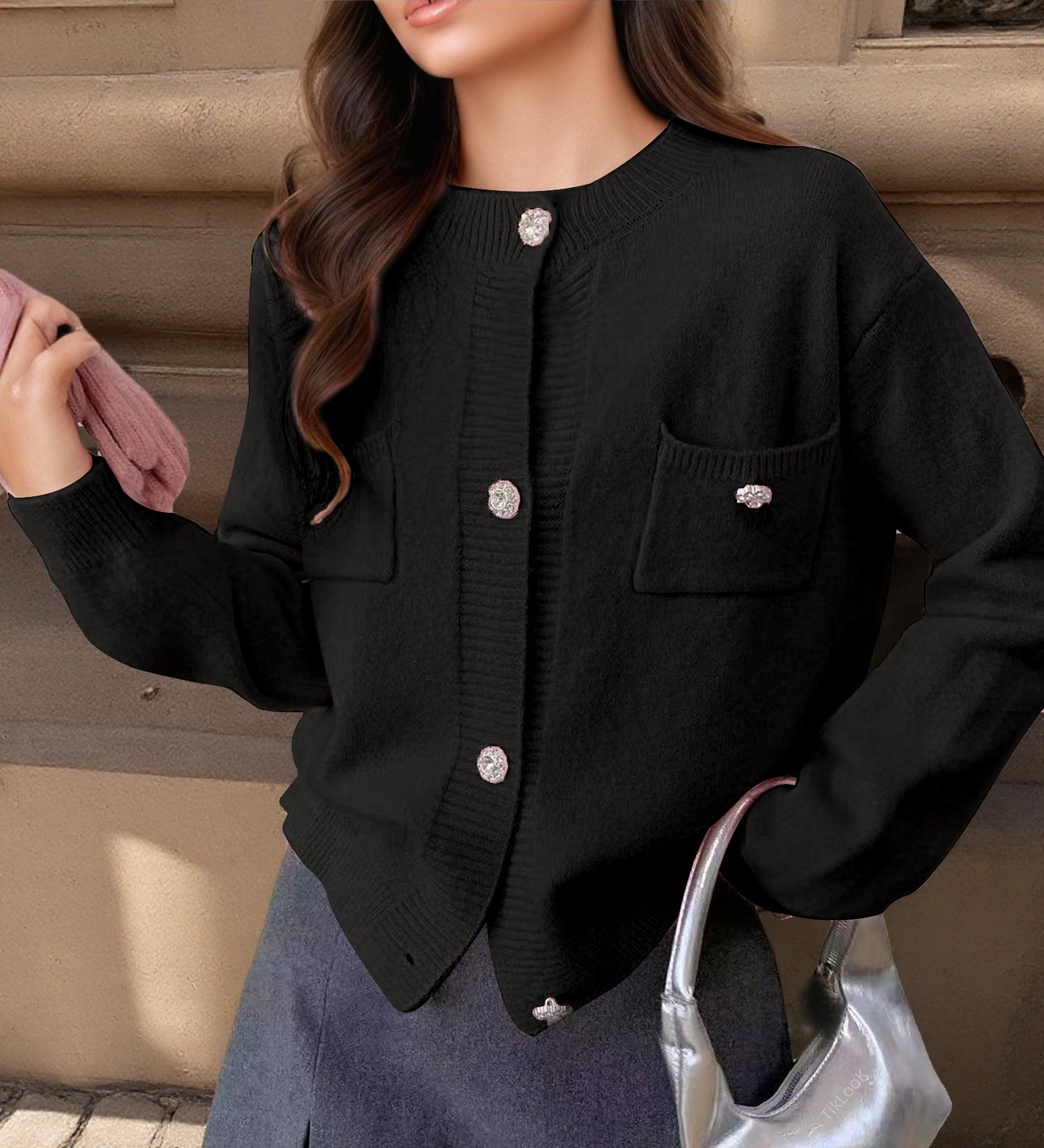 Women's Long-sleeved Knitted Cardigan Simple Coat