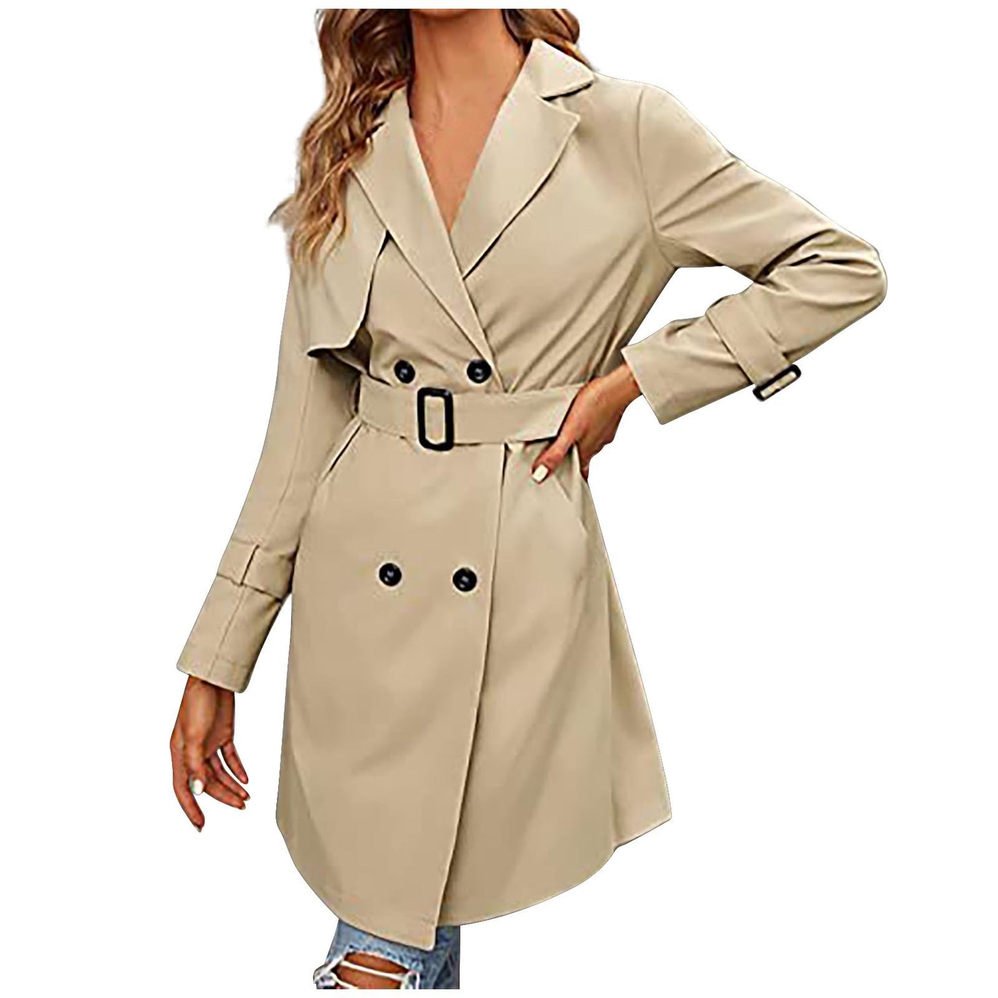 Women's Double-row Slim Fit Coat Overcoat