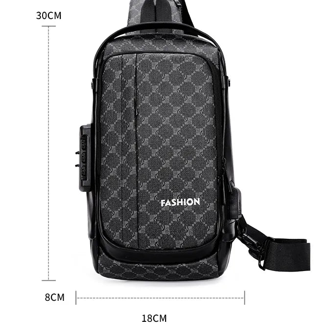 Men's Chest Bag Password Lock Men's Messenger Bag Travel Leisure
