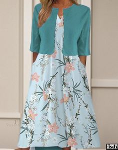 Women's Two-piece Set Dress Commuter Floral Print