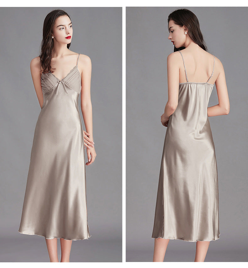 Fashion Summer Women's Ice Silk Nightdress