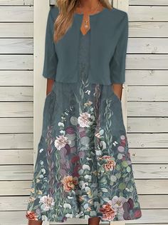 Women's Two-piece Set Dress Commuter Floral Print
