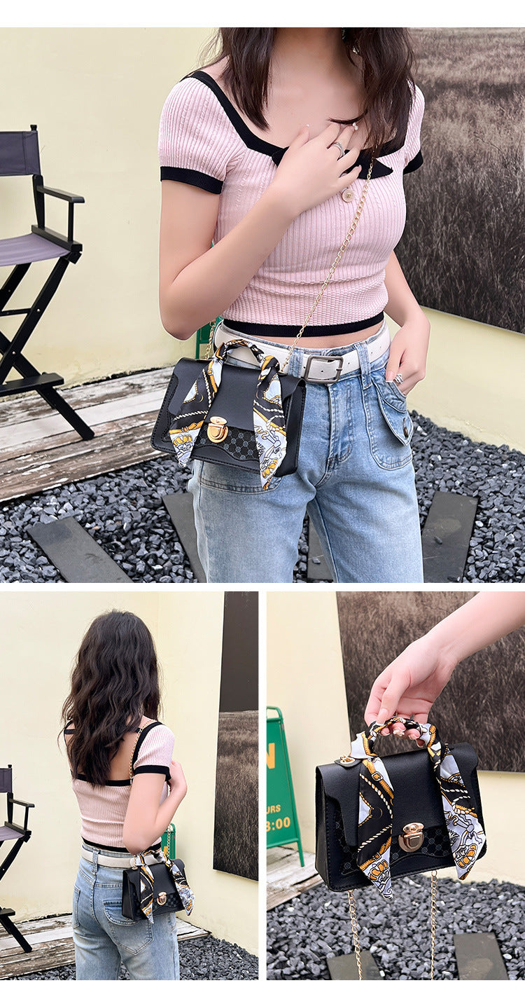 Fashion Small Square Bag Vintage Print Ladies