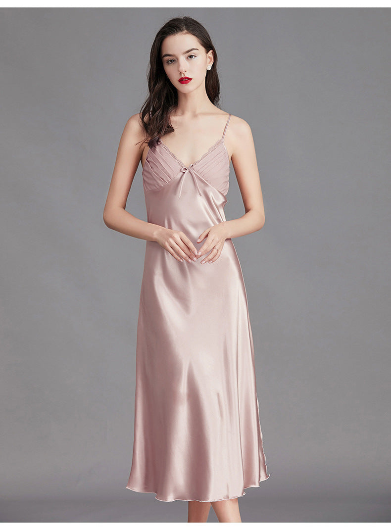 Fashion Summer Women's Ice Silk Nightdress