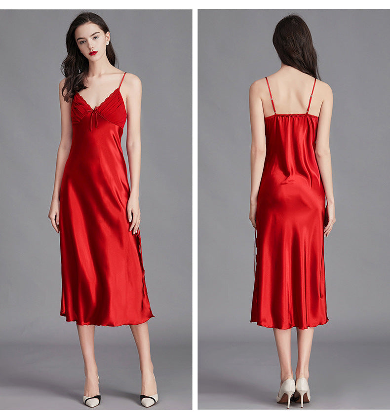 Fashion Summer Women's Ice Silk Nightdress