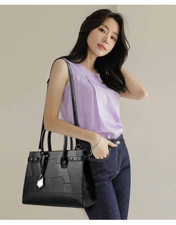 New Solid Color Zip One Shoulder Crossbody Bag