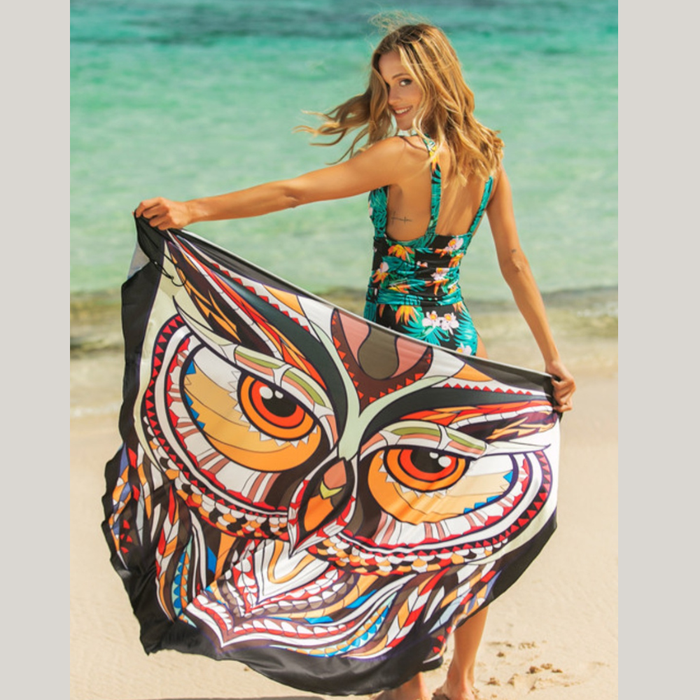 Printed Spaghetti Strap Cover Up