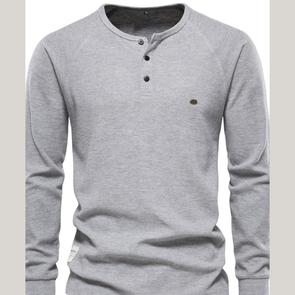 Men's Thermal Waffle-Knit Long Sleeve Shirt