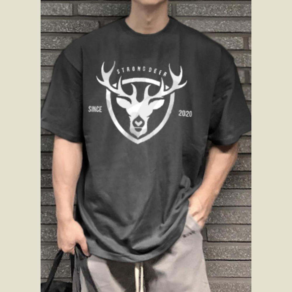 Men's Plus Size Graphic Round Neck Half Sleeve T-Shirt