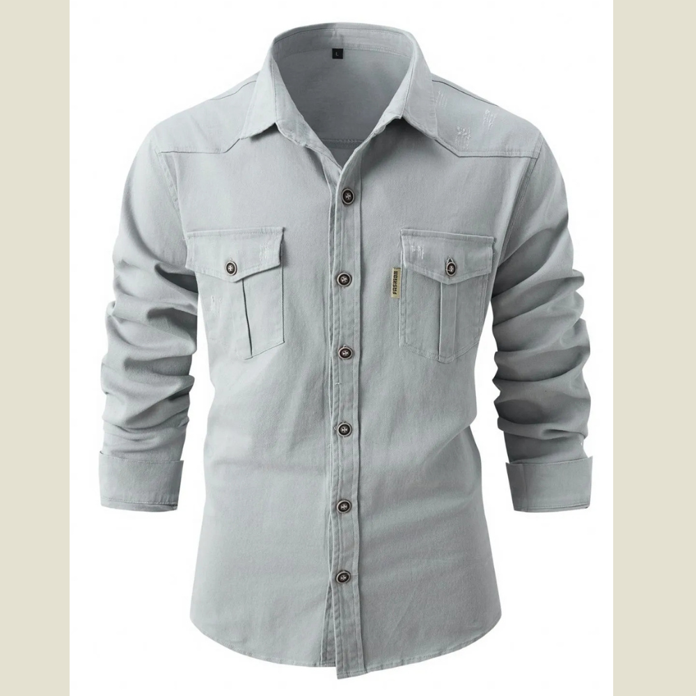 Full Size Men's Classic Plus Size Button-Up Shirt