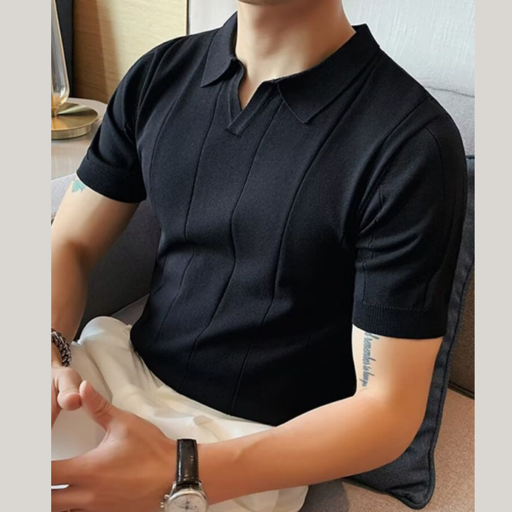 Men's Plus Size Collared Neck Short Sleeve Polo