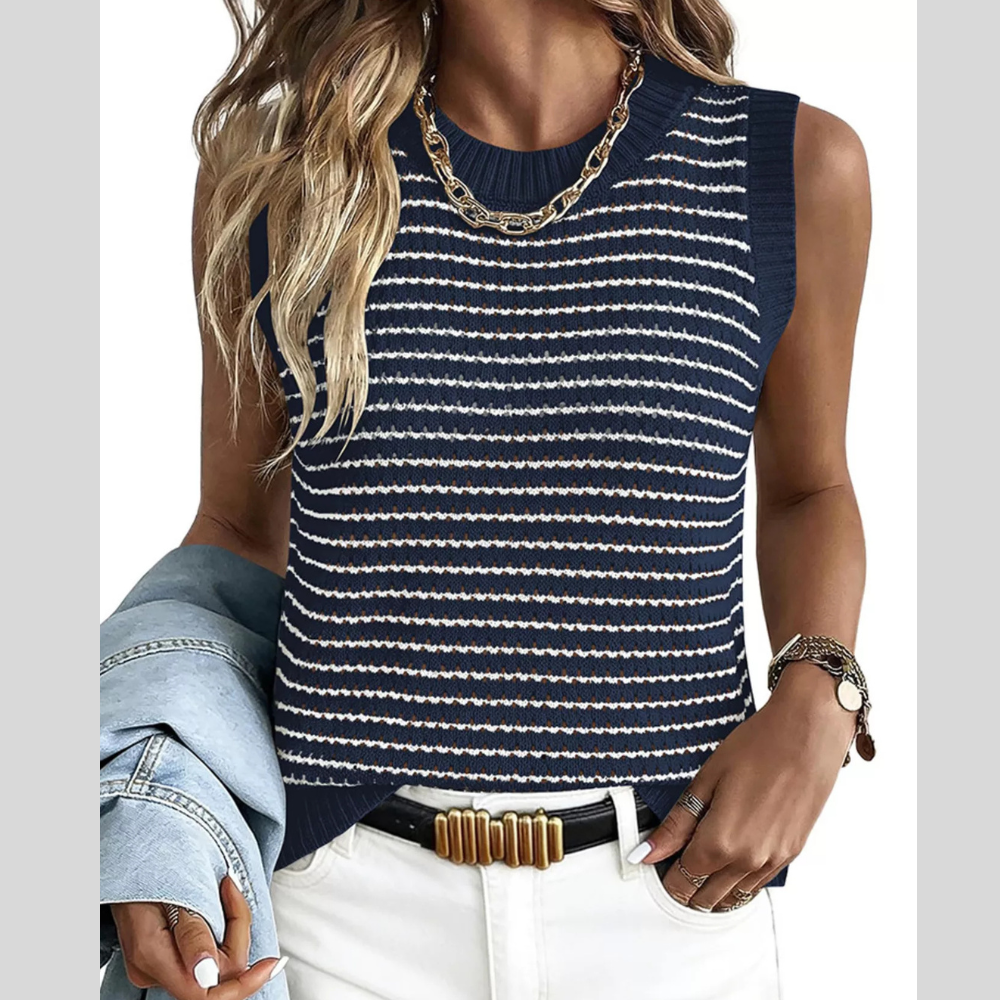 Striped Knit Sweater Vest